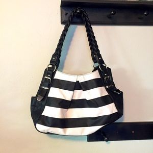 Apt 9 black and white striped purse